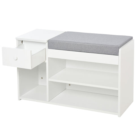 Rootz Shoe Cabinet - Shoe Storage Rack - Shoe Organizer - Foam-Padded Seat - 81cm x 31.5cm x 49cm
