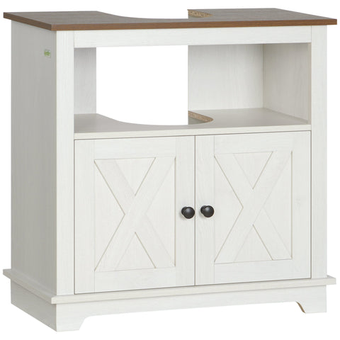 Rootz Bathroom Cabinet Vanity - Base Cabinet - Storage Unit - Space-Saving - 60 x 30 x 60 cm - White - Optimizes Space Under Sink