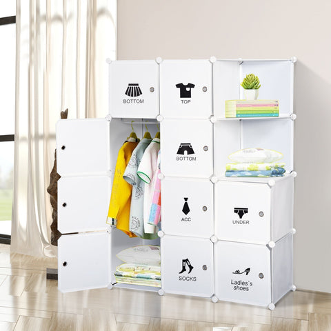 Rootz Modular Wardrobe - Closet Organizer - Storage Unit - Versatile - 111cm x 47cm x 145cm