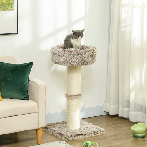 Rootz Cat Tree - Cat Tower - Scratching Post - Soft Plush Bed - 45cm x 45cm x 87cm