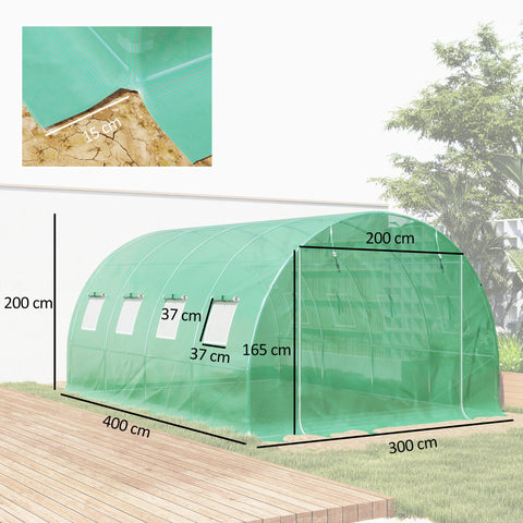 Rootz Replacement Film for Tunnel Greenhouse - Garden Covering - Weather Protection - UV Resistant - 4x3x2m, 12m²