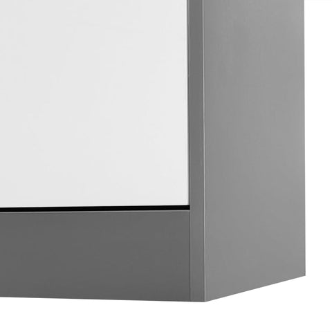 Rootz Wall-Mounted Coat Rack Set - Entrance Organizer - Space-Saving Storage - 80x25x96.5cm Shoe Cabinet - 8 Hooks - Mirror 80x40cm - Anthracite Gray