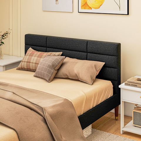 Rootz Double Bed Frame - Slatted Bed - Padded Headboard - Supports Up to 250kg - 141cm x 207cm x 88cm - Ideal for Restful Sleep