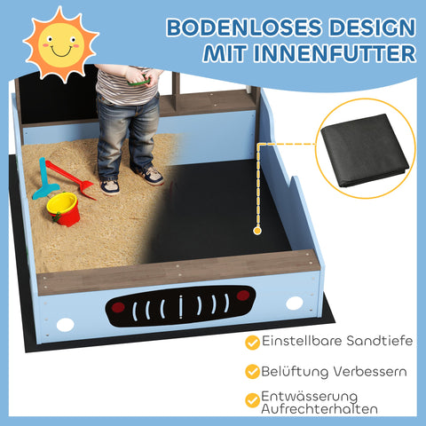 Rootz Sandpit with Canopy - Play Bench - Children's Drawing Table - UV Protection - 108L x 90B x 104H cm
