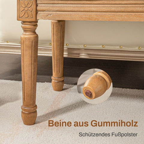 Rootz Bed Bench - Upholstered Bench - Bedroom Stool - Linen Look Fabric - Thick Padding - 120cm x 41cm x 48cm