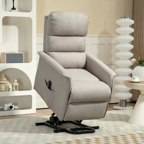 Rootz Relaxation Armchair - TV Armchair - Recliner Chair - Stand-Up Aid - Adjustable Backrest/Footrest - 66 x 90 x 96 cm - Grey