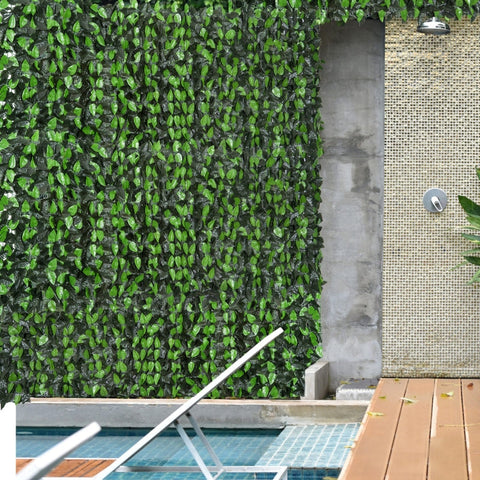 Rootz Artificial Leaf Fence - Green Wall Covering - UV Resistant - Adjustable Size - 300cm x 100cm - Easy Installation - Durable PE Fabric