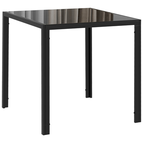 Rootz Dining Table - Kitchen Table - Tempered Glass - Elegant & Secure - 75cm x 75cm x 75cm Black