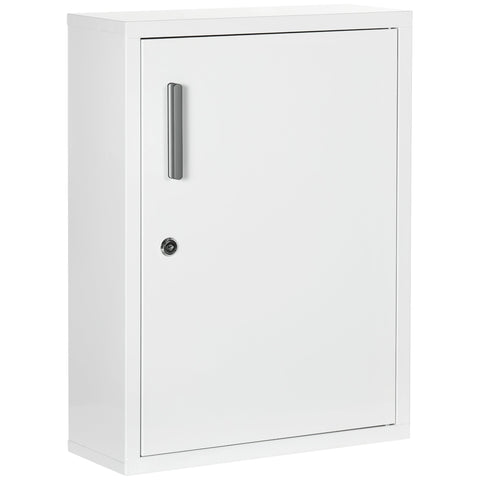 Rootz Medicine Cabinet with Lock - Medical Organizer - Storage Cabinet - Secure Storage & Easy Clean - 40x15x53.5 cm White