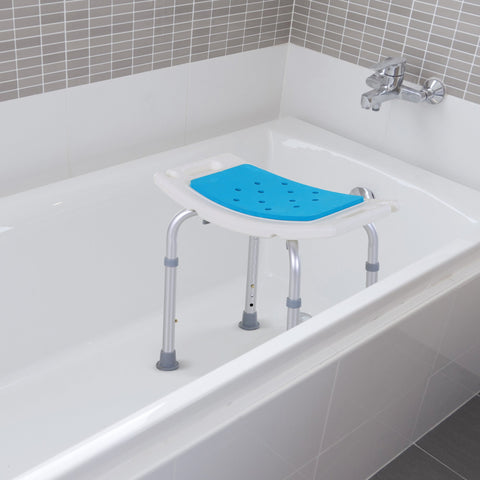 Rootz Shower Chair Bath Stool - Bath Seat - Shower Aid - Adjustable Comfort - 52cm x 30cm x 39-51cm