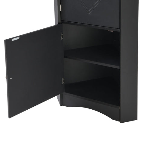 Rootz Corner Cabinet - Bathroom Storage - Adjustable Shelf - Moisture Resistant - 36.5L x 36.5W x 155H cm