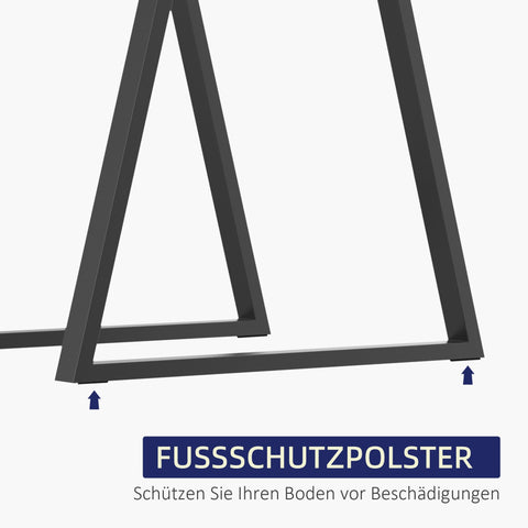 Rootz Trapezoidal Table Legs Set of 2 - Metal Furniture Legs - Black Steel Supports - Ideal DIY Projects - 70cm x 5cm x 72cm