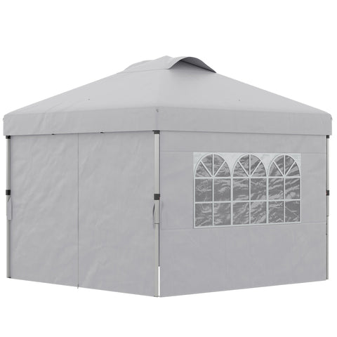 Rootz Foldable Pop-Up Party Tent - Gazebo - Canopy - UV30+ Protection - 297cm x 297cm x 284cm with Adjustable Side Walls & Portable Roller Bag
