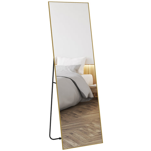 Rootz Full-Body Mirror - Standing Mirror - Floor Mirror - Precise Reflections - 50x160cm Gold Frame