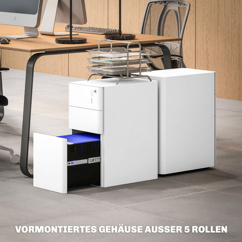 Rootz Metal Office Cabinet - File Cabinet - Storage Drawers - Optimizes Space - 30cm x 45cm x 59cm