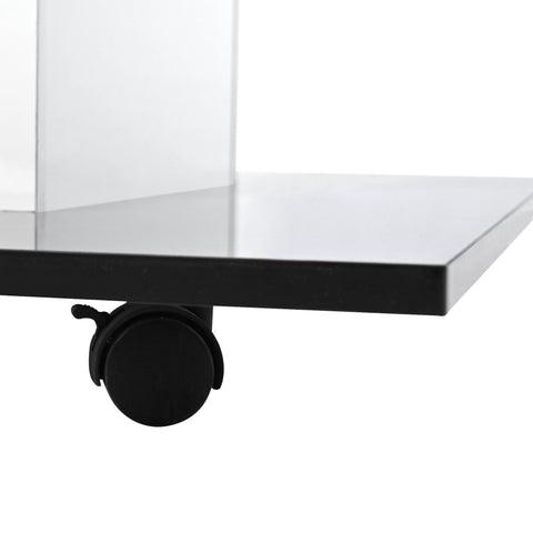 Rootz Modern Coffee Table - High-Gloss Surface - LED Light - Adjustable & Mobile - 80cm x 80cm x 40cm
