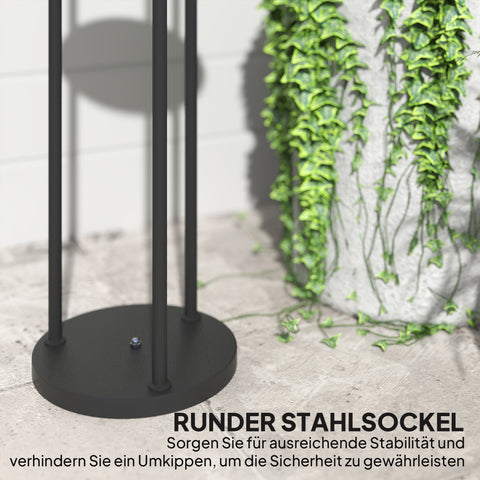 Rootz Solar Floor Lamp - Rattan Solar Light - Boho-Style Garden Lamp - Auto On/Off & Storage - Ø37 x 144H cm