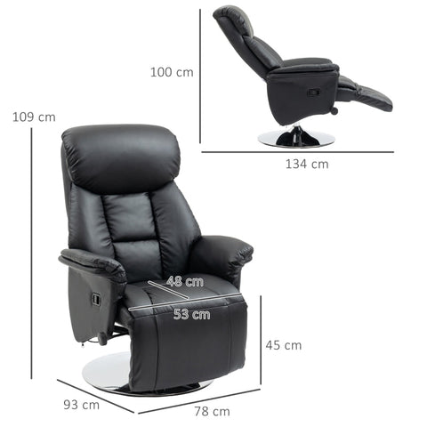 Rootz Relaxation Chair - Recliner Chair - Armchair - Ultimate Comfort - Faux Leather - 78cm x 80cm x 109cm