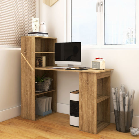 Rootz Computer Desk with Shelf - Office Desk - Corner Desk - Multi Storage - 120cm x 55cm x 120cm