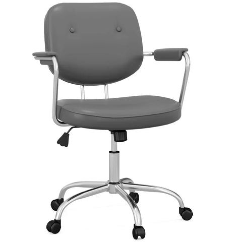 Rootz Office Chair - Desk Chair - Height Adjustable - Tilt Function - Faux Leather - Foam - Cream - 60 Cm X 60 Cm X 92 Cm