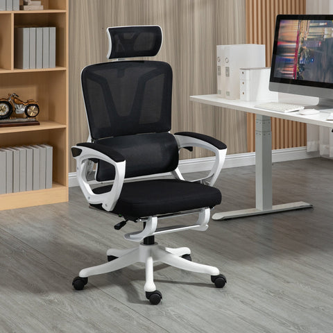 Rootz Rotos Office Chair - Executive Chair - Adjustable Backrest - Lordosis Support - Mesh Black - 66cm x 58cm x 110-118cm