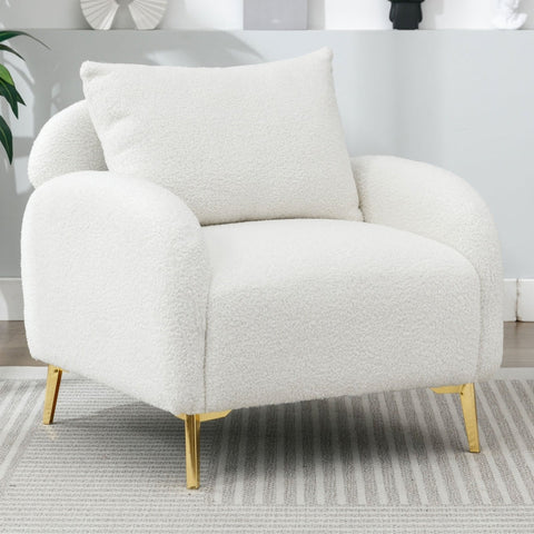 Rootz Teddy Velvet Living Room Chair - Elegant Seating - Comfortable Chair - Ergonomic Support - 75.5cm x 75.0cm x 81.0cm