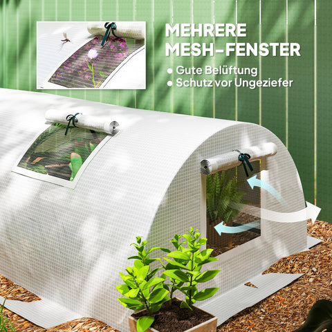 Rootz Foil Greenhouse - Mini Tunnel Greenhouse - UV-Resistant Plant Shelter - Protects Plants - 200cm x 80cm x 45cm