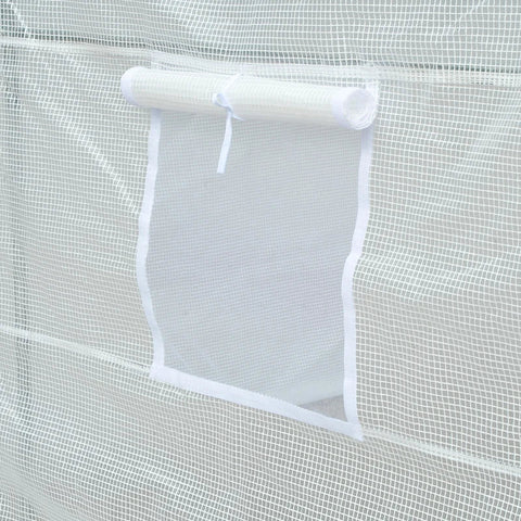 Rootz Greenhouse - Walk in Greenhouses - Outdoor Poly Tunnel - Galvanised Steel Frame - White - 3.5L x 2W x 2H m