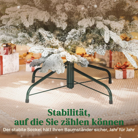Rootz 150cm Artificial Christmas Tree - Snowy Xmas Tree - Flocked Pine - Realistic & Safe - Easy Assembly - 1162 Tips - Ø93 x 150H cm