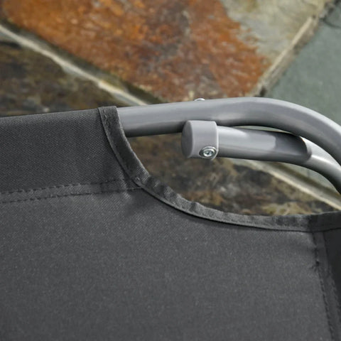 Rootz Sun Lounger - Folding Lounger - Adjustable Backrest - Rustproof - Oxford - Metal Frame - Gray - 187 x 55 x 24 Cm
