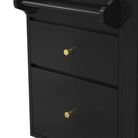 Rootz Black Sideboard Storage Cabinet - Towel Holder - Kitchen Buffet - Spacious Design - 120cm x 40cm x 75.5cm