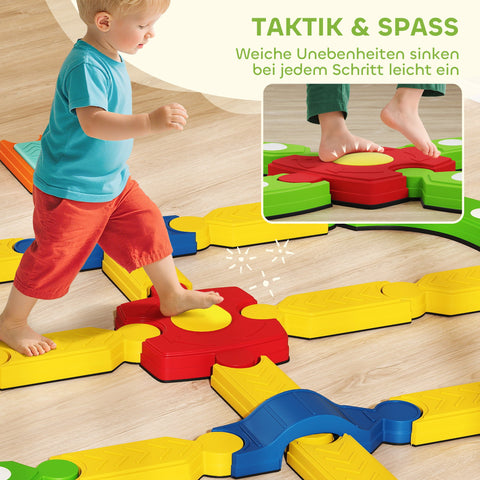 Rootz Kids Balance Beam - Interactive Frame - Non-Slip Bar - Enhances Coordination - 176cm x 176cm x 10.5cm