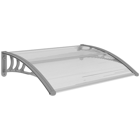 Rootz Front-Door Canopy - Roofing for Doors & Windows - UV Protection - 100L x 75B x 23H cm - Silver