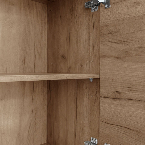 Rootz LED Glass Door Sideboard - Buffet - Cabinet - App Control LED Lights - 140L x 38W x 79.5H cm - Modern Design, Ample Storage