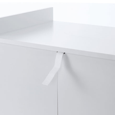 Rootz Kitchen Serving Trolley - Rolling Cart - Mobile Storage - Adjustable Shelf - 60cm x 40cm x 77cm - White Oak Finish