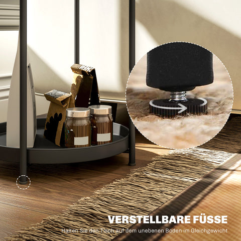 Rootz Round Side Table with Shelf - Coffee Table - Sofa Table - Durable Metal - 44cm x 44cm x 56cm