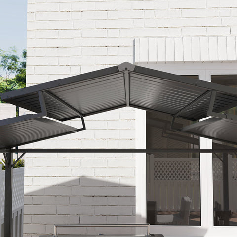 Rootz Grill Pavilion - Outdoor Shelter - BBQ Canopy - Waterproof Metal Roof - 250 x 160 x 250 cm