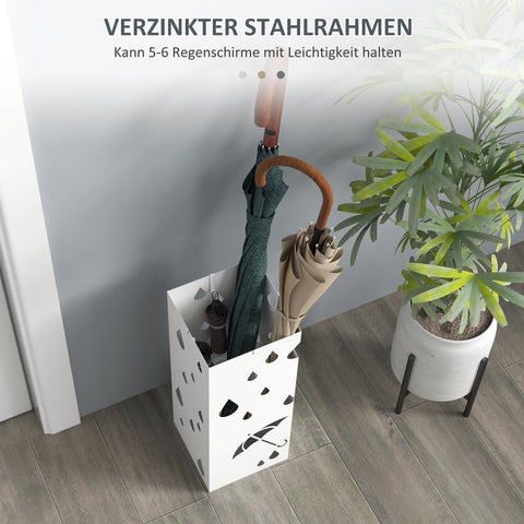 Rootz Umbrella Stand - Coat Rack - Umbrella Holder - Rust Resistant - 15.5 x 15.5 x 40cm