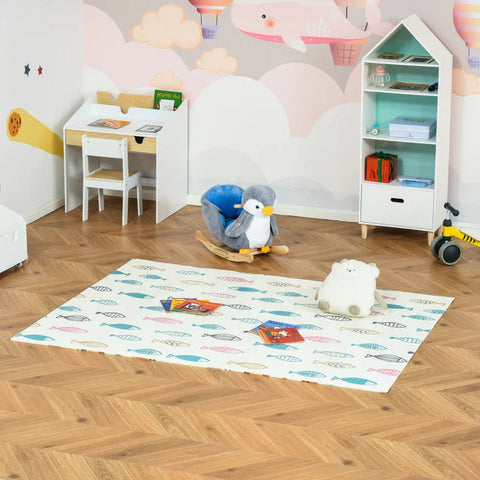Rootz Children's Play Mat - Play Rug - Two-Sided Children's Mat - Animal and Fish Pattern - Foldable - Lightweight - Non-Slip - Water-Repellent - Multicolored - 200 x 150 x 1 cm