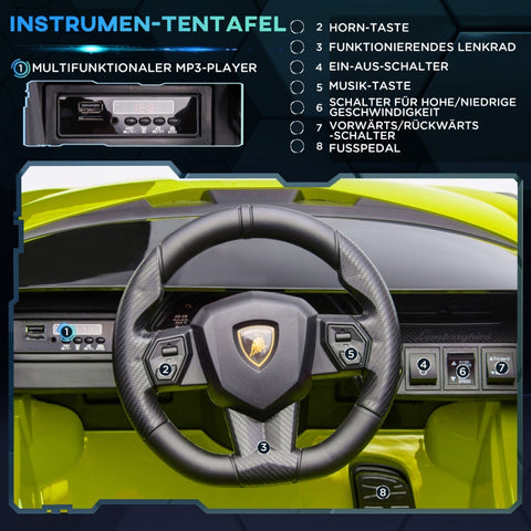 Rootz Electric Car for Kids - Ride-On Car - Realistic Design, Integrated Gadgets - 2 Driving Modes - LED Lights - Remote Control - 108L x 62W x 40H cm