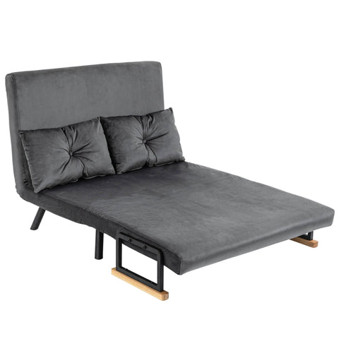 Rootz 2-zits fluwelen slaapbank - slaapbank - converteerbare bank - verstelbare rugleuning - dikke vulling - 102 cm x 73 cm x 81 cm (bank) / 183 cm x 98,5 cm x 26 cm (bed)