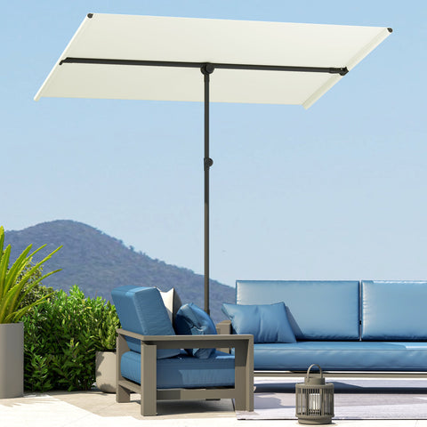 Rootz Parasol - Rotating Sunshade - Adjustable Garden Screen - UV Protection UPF 50+ - 150x205cm White and Black