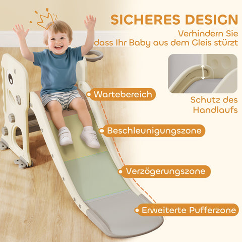 Rootz 3-in-1 Children's Slide - Kids Climbing Frame - Indoor Playset - Space-Saving Design - 132cm x 31cm Slide