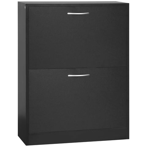 Rootz Shoe Cabinet - Shoe Rack - Footwear Storage - Modern Design - 60L x 24W x 80H cm - Black