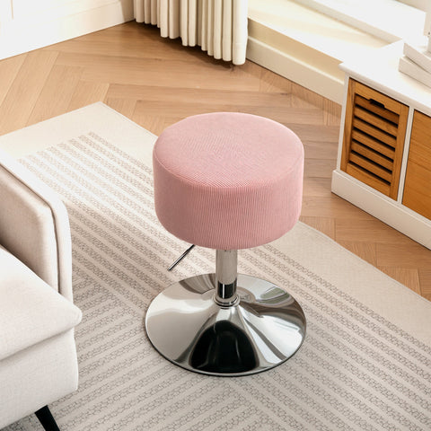 Rootz Pink Bar Stool - Padded Bar Chair - Height Adjustable Seat - 360° Rotatable Comfort - Ø38cm x 52-66cm Height