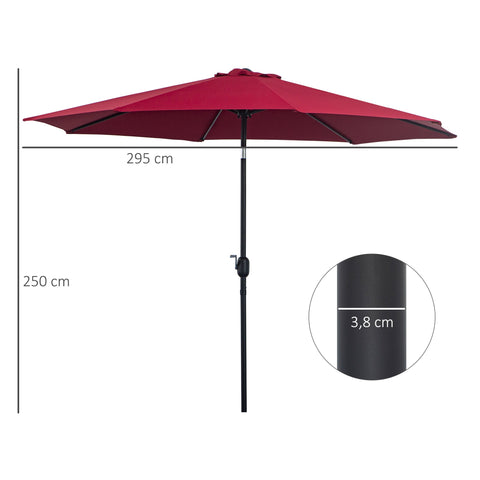 Rootz Garden Screen Balcony Shade - Sunshade - UV Protection Umbrella - 3m Diameter x 2.5m Height
