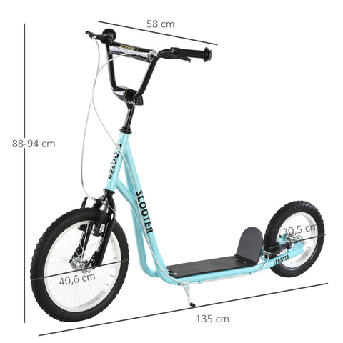 Rootz Trottinette Scooter - Kick Scooter - Large Wheel Scooter - Adjustable Handlebars - Safe Ride - 135cm x 58cm x 88-94cm