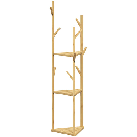 Rootz Bamboo Clothes Rack - Wardrobe Stand - Coat Hanger - Space-Saving Design - 45cm x 45cm x 170cm