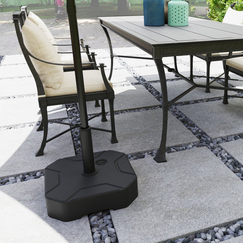 Rootz Parasol Stand - Umbrella Holder - Fillable Base - Reliable Stability - 45cm x 45cm x 25cm