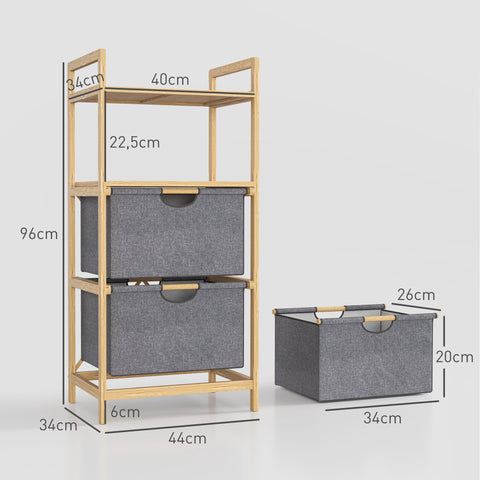 Rootz Bamboo Laundry Rack - Clothes Organizer - Storage Solution - Space Saving - 44W x 34D x 96H cm
